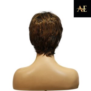 center wig machine made black wig remy hair tc066
