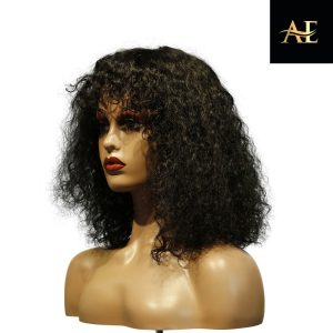 center wig machine made black wig remy hair tc047