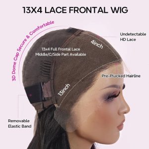 center wig 13x4 straight lace front wig m4&27 highlight remy hair 26 inch