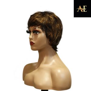 center wig machine made black wig remy hair tc066