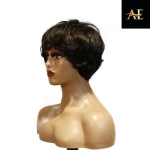 center wig machine made black wig remy hair tc041