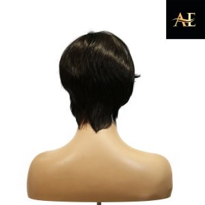 center wig machine made black wig remy hair h081