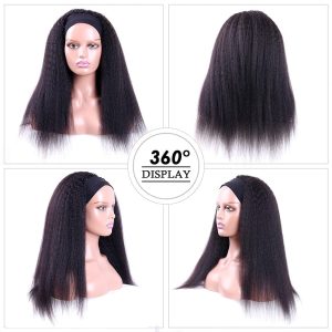 Home center wig yaki straight headband wig remy hair