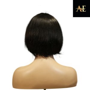 center wig machine made black wig remy hair h009