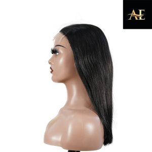 center wig natural black asian raw hair 5x5 hd lace closure straight bob human hair wig