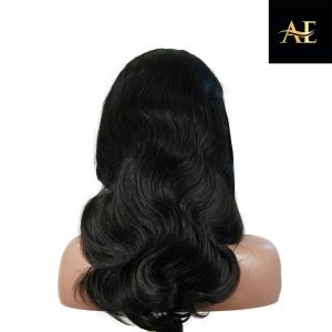 center wig natural black remy hair 5x5 lace closure body wave human hair wig