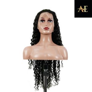 center wig 13x4 deep wave lace front wig natural black remy hair
