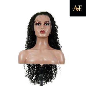 center wig natural black asian raw hair 13x6 hd lace front wig deep wave human hair wig